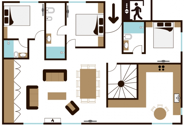 Plan Appartement Montagne Cœur Courchevel 1850